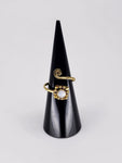 Gemstone spiral tribal ring