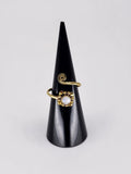 Gemstone spiral tribal ring