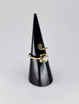 Gemstone spiral tribal ring