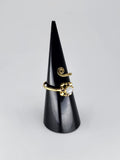 Gemstone spiral tribal ring