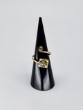Gemstone spiral tribal ring