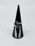 Gemstone spiral tribal ring