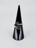 Gemstone spiral tribal ring
