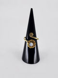 Gemstone spiral tribal ring