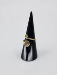 Gemstone spiral tribal ring