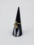Gemstone spiral tribal ring