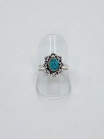 Blue Howlite tribal ring