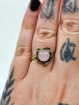 Rose quartz tribal ring