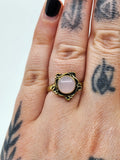 Rose quartz tribal ring