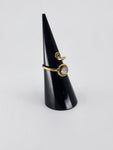 Gemstone spiral tribal ring