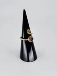 Gemstone spiral tribal ring
