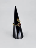 Gemstone spiral tribal ring