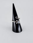 Gemstone spiral tribal ring