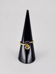 Gemstone spiral tribal ring