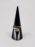 Gemstone spiral tribal ring