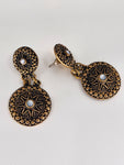 Mother of pearl bronze earrings