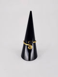 Gemstone spiral tribal ring