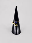 Gemstone spiral tribal ring