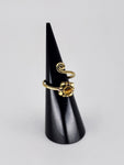 Gemstone spiral tribal ring