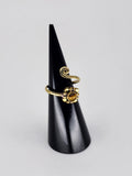Gemstone spiral tribal ring