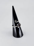 Gemstone spiral tribal ring