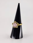 Rose quartz tribal ring
