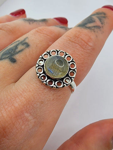 Labradorite tribal ring