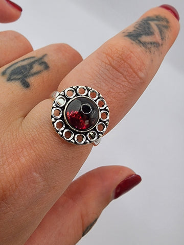 Garnet tribal ring