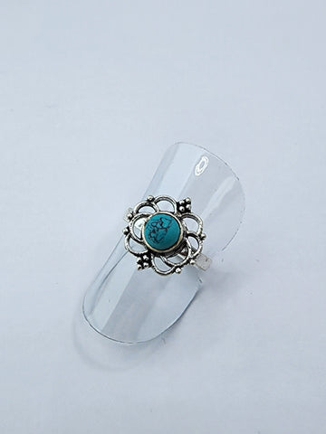 Blue Howlite tribal ring