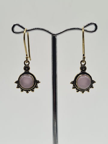 Rose Quartz Delphine drop earrings