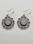 Rose Quartz Sun large drop earrings