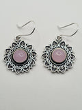 Rose Quartz Sun large drop earrings