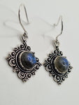 Labradorite Diamond large drop earrings