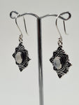 Moonstone Flower large drop earrings