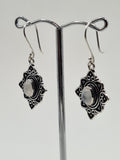 Moonstone Flower large drop earrings