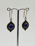 Lapis Lazuli Moon large drop earrings