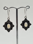 Moonstone Flower large drop earrings