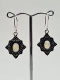 Moonstone Flower large drop earrings