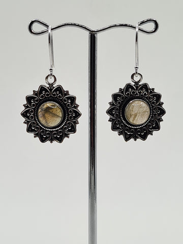 Labradorite Sun large drop earrings