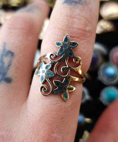 Bronze Floral ring
