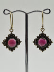 Garnet Diamond large drop earrings