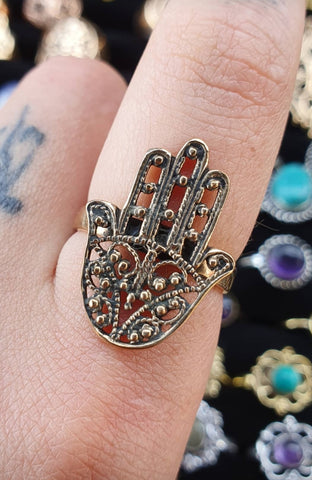 Bronze Hamsa ring