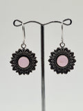 Rose Quartz Sun large drop earrings