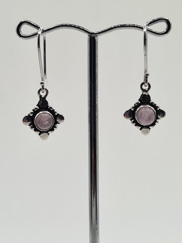 Rose Quartz Fluer drop earrings