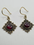 Garnet Diamond large drop earrings