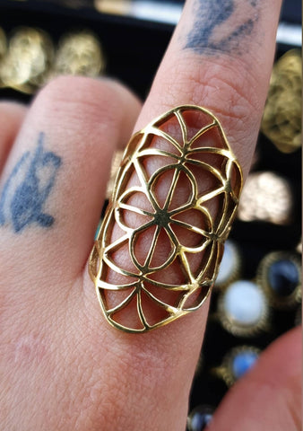Sacred Geometry Flower ring