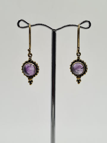 Amethyst Angela drop earrings
