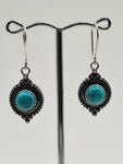 Blue Howlite Moon large drop earrings