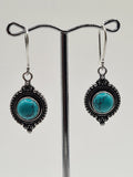 Blue Howlite Moon large drop earrings
