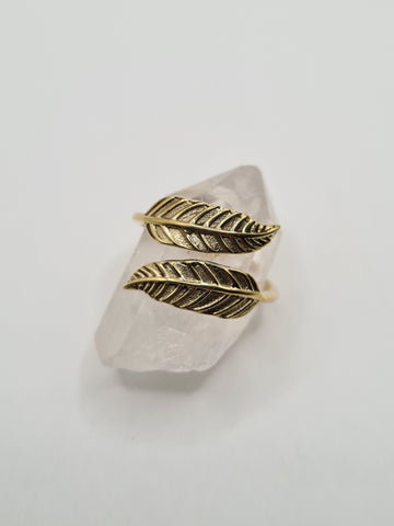 Feather Brass ring